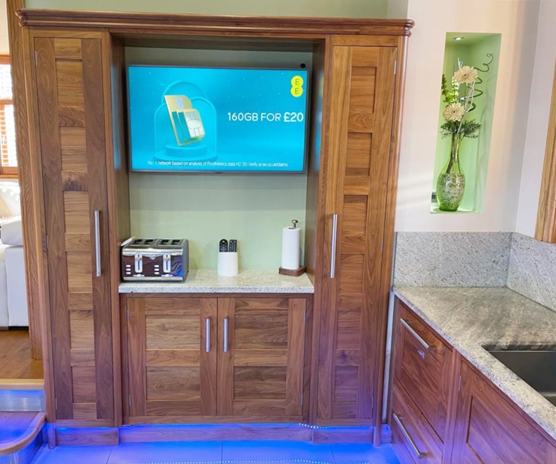 1 x Bespoke Curved Fitted Kitchen With Solid Wood Walnut Doors, Integrated Appliances, Granite Tops - Image 16 of 147