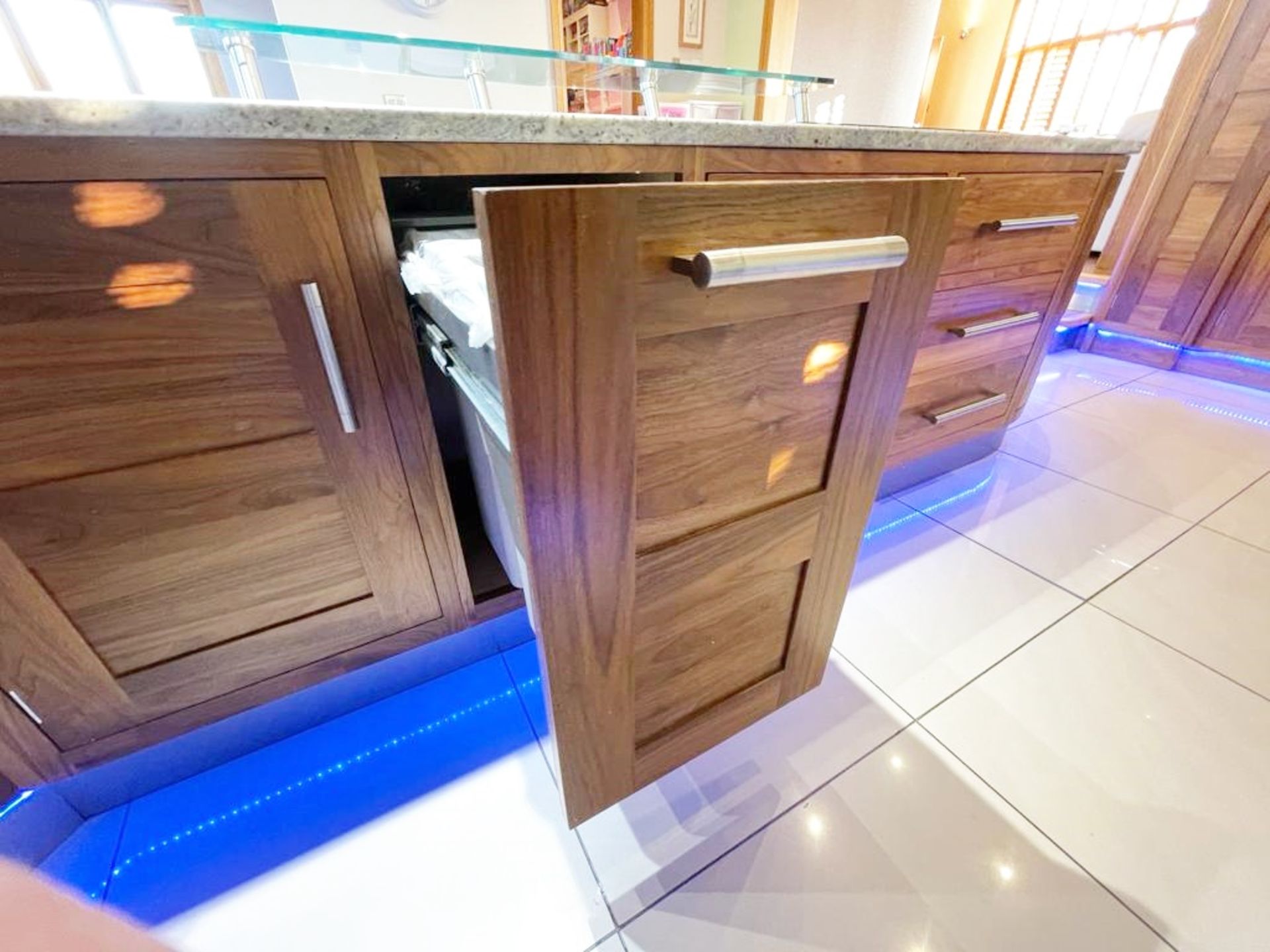 1 x Bespoke Curved Fitted Kitchen With Solid Wood Walnut Doors, Integrated Appliances, Granite Tops - Image 107 of 147