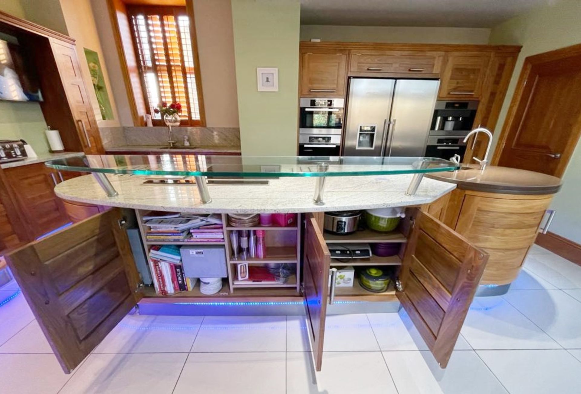 1 x Bespoke Curved Fitted Kitchen With Solid Wood Walnut Doors, Integrated Appliances, Granite Tops - Image 134 of 147