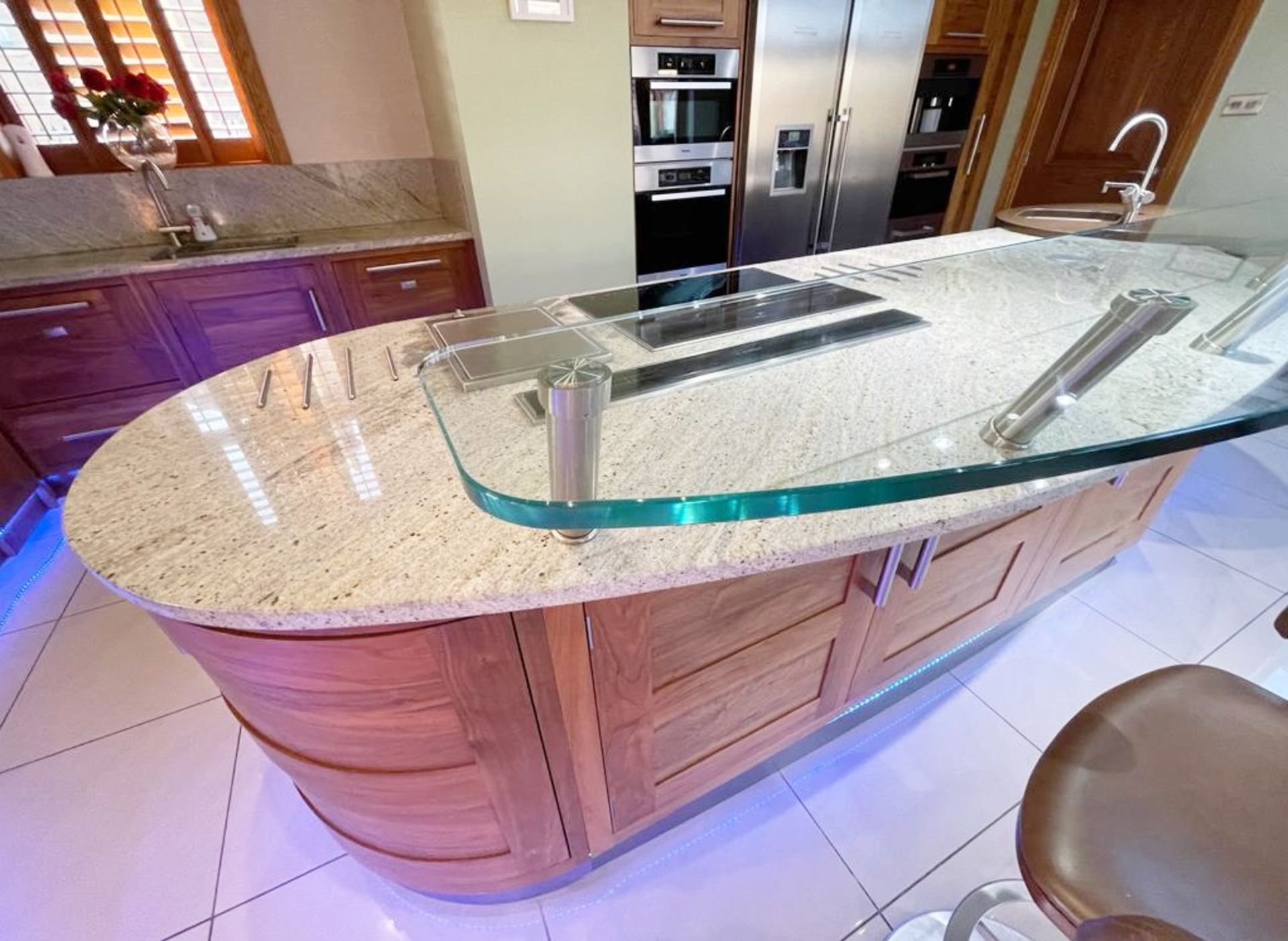 1 x Bespoke Curved Fitted Kitchen With Solid Wood Walnut Doors, Integrated Appliances, Granite Tops - Image 6 of 147