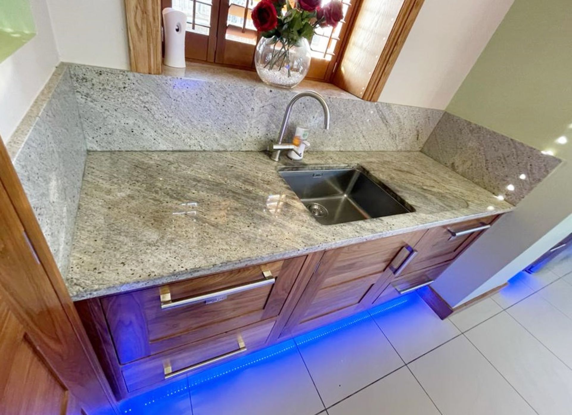 1 x Bespoke Curved Fitted Kitchen With Solid Wood Walnut Doors, Integrated Appliances, Granite Tops - Image 31 of 147