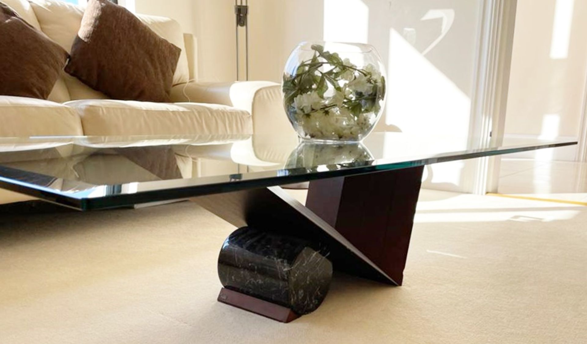 1 x Cattelan Italia Designer Coffee Table With Wenge Wood and Marble Base - NO VAT ON THE HAMMER - - Image 2 of 12