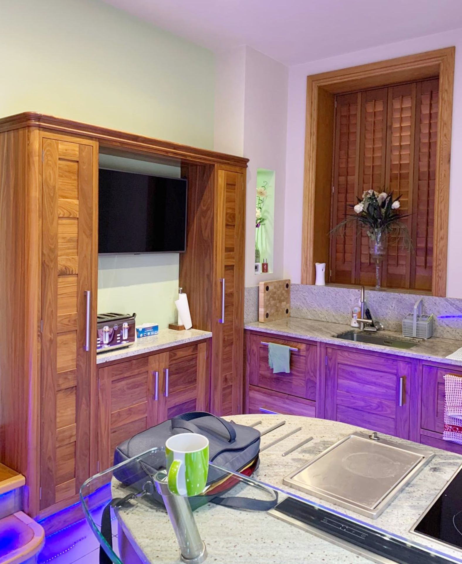 1 x Bespoke Curved Fitted Kitchen With Solid Wood Walnut Doors, Integrated Appliances, Granite Tops - Image 12 of 147