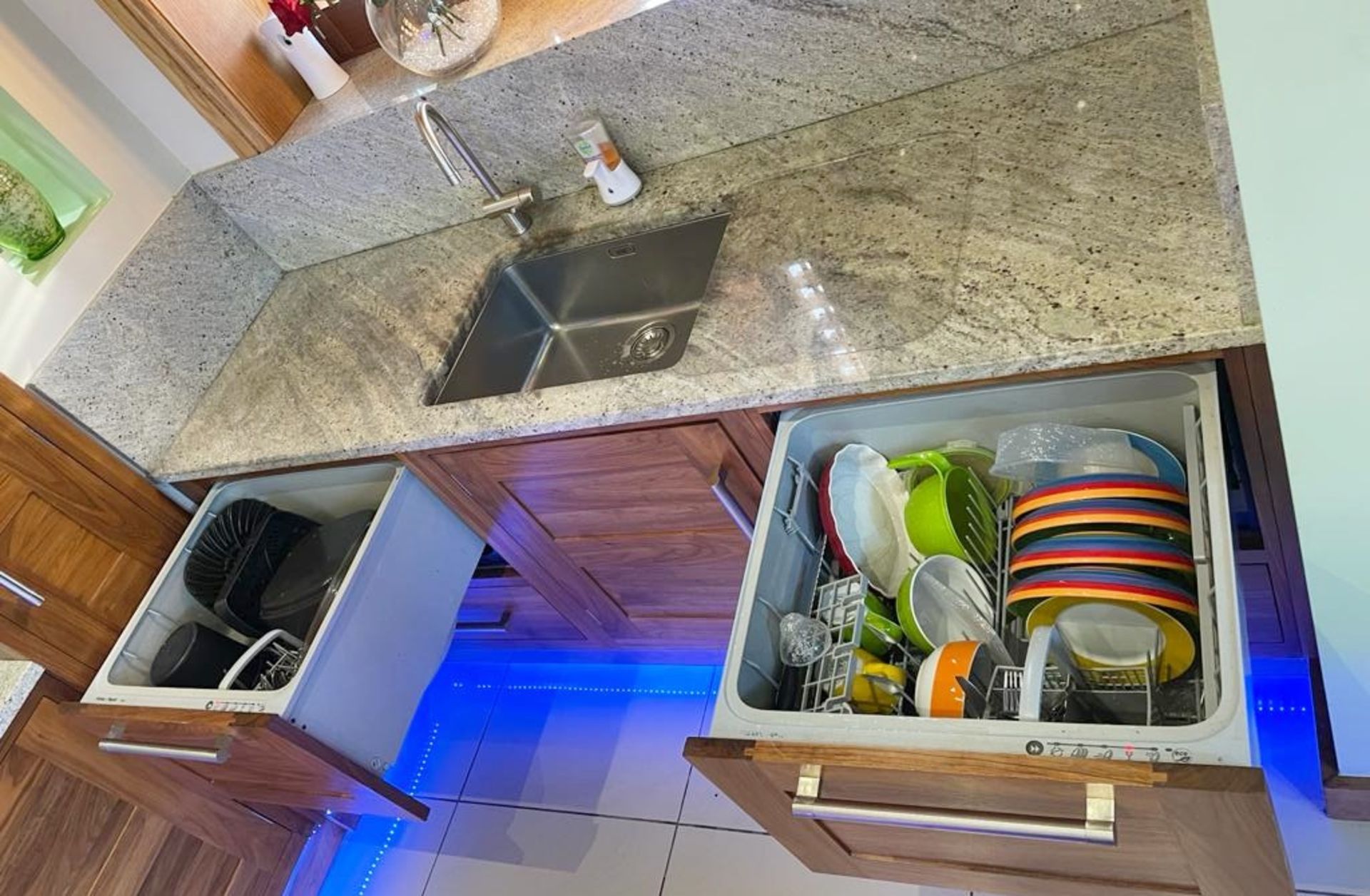 1 x Bespoke Curved Fitted Kitchen With Solid Wood Walnut Doors, Integrated Appliances, Granite Tops - Image 36 of 147