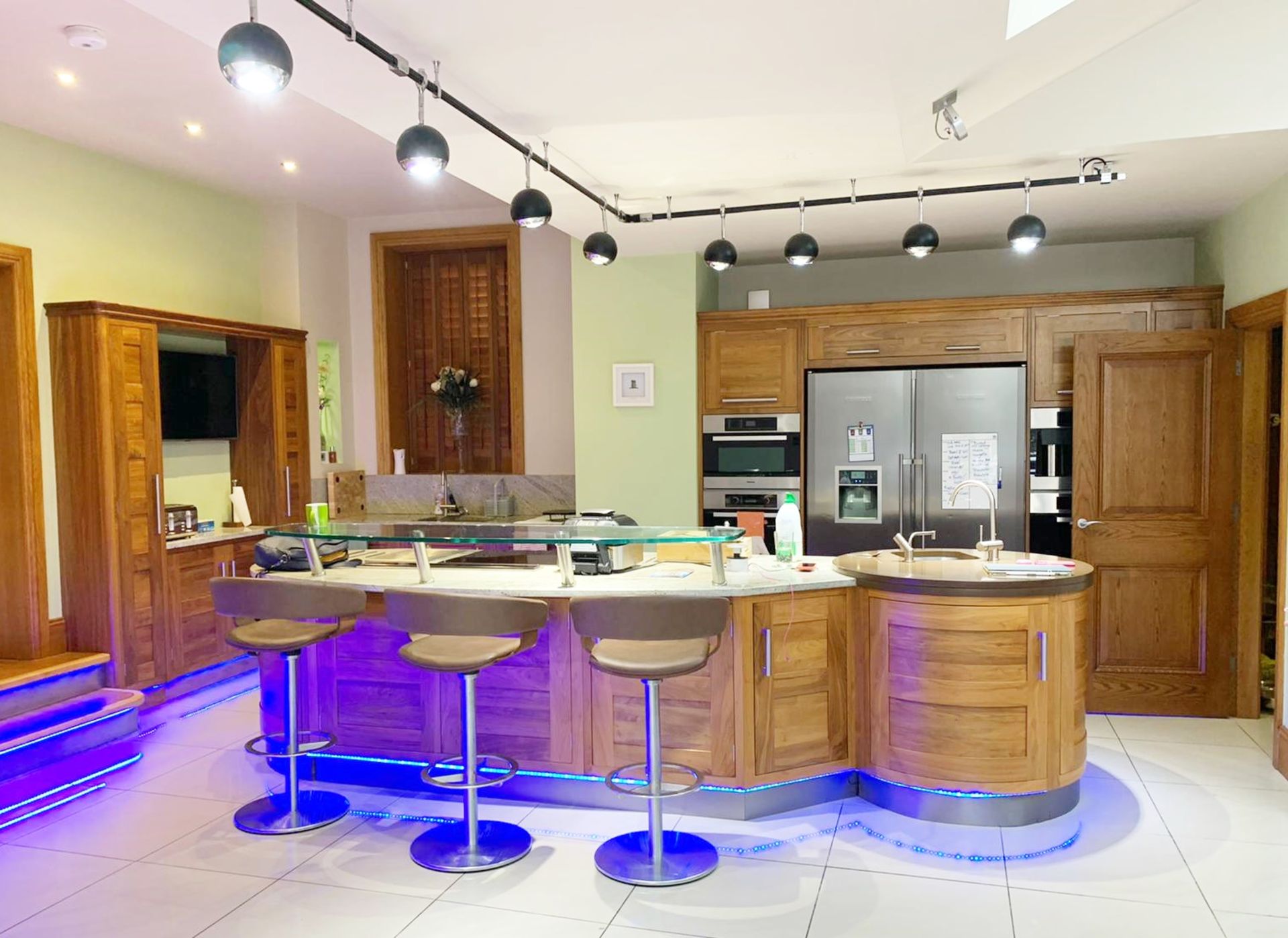 1 x Bespoke Curved Fitted Kitchen With Solid Wood Walnut Doors, Integrated Appliances, Granite Tops - Image 13 of 147