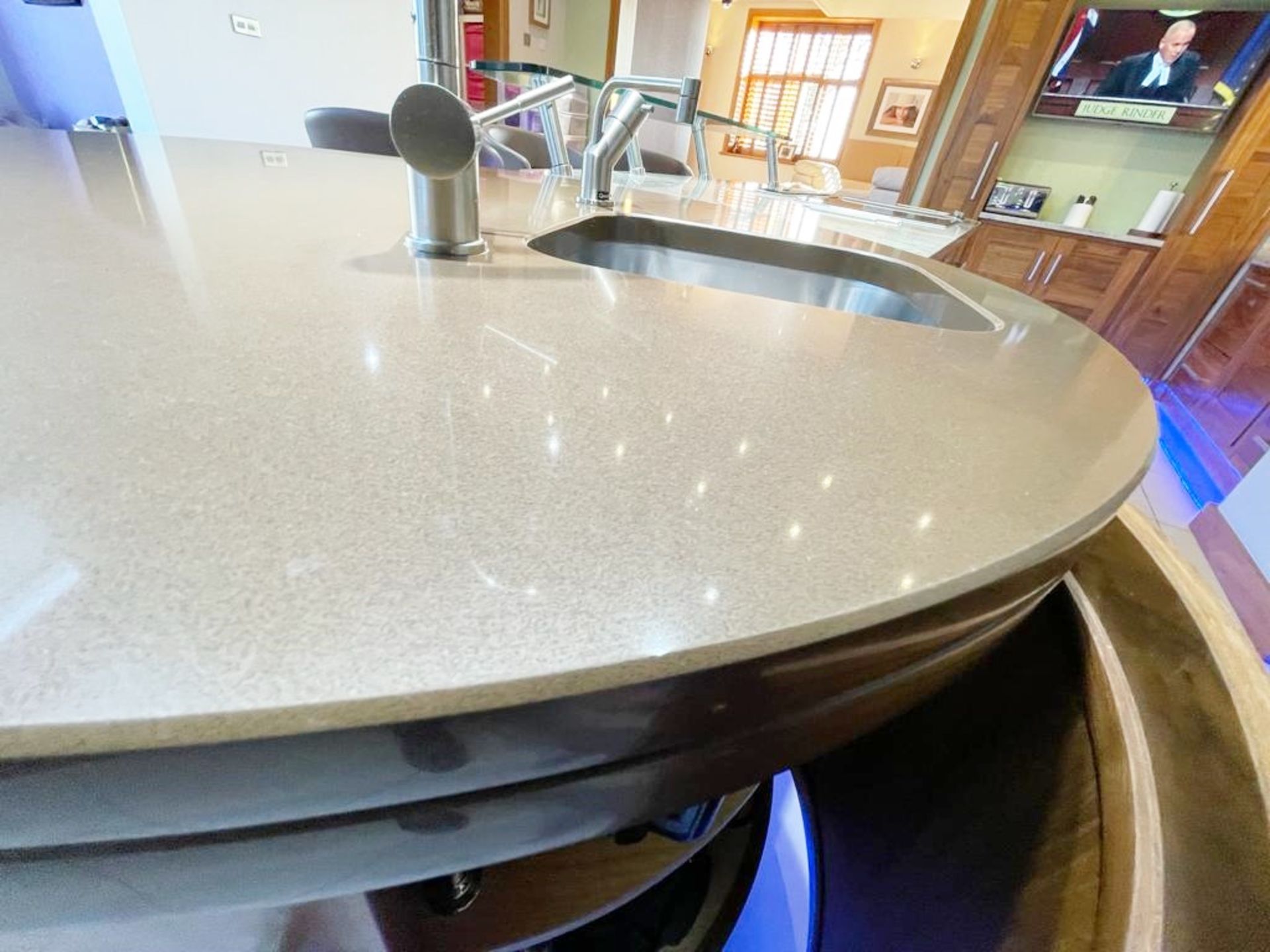 1 x Bespoke Curved Fitted Kitchen With Solid Wood Walnut Doors, Integrated Appliances, Granite Tops - Image 82 of 147