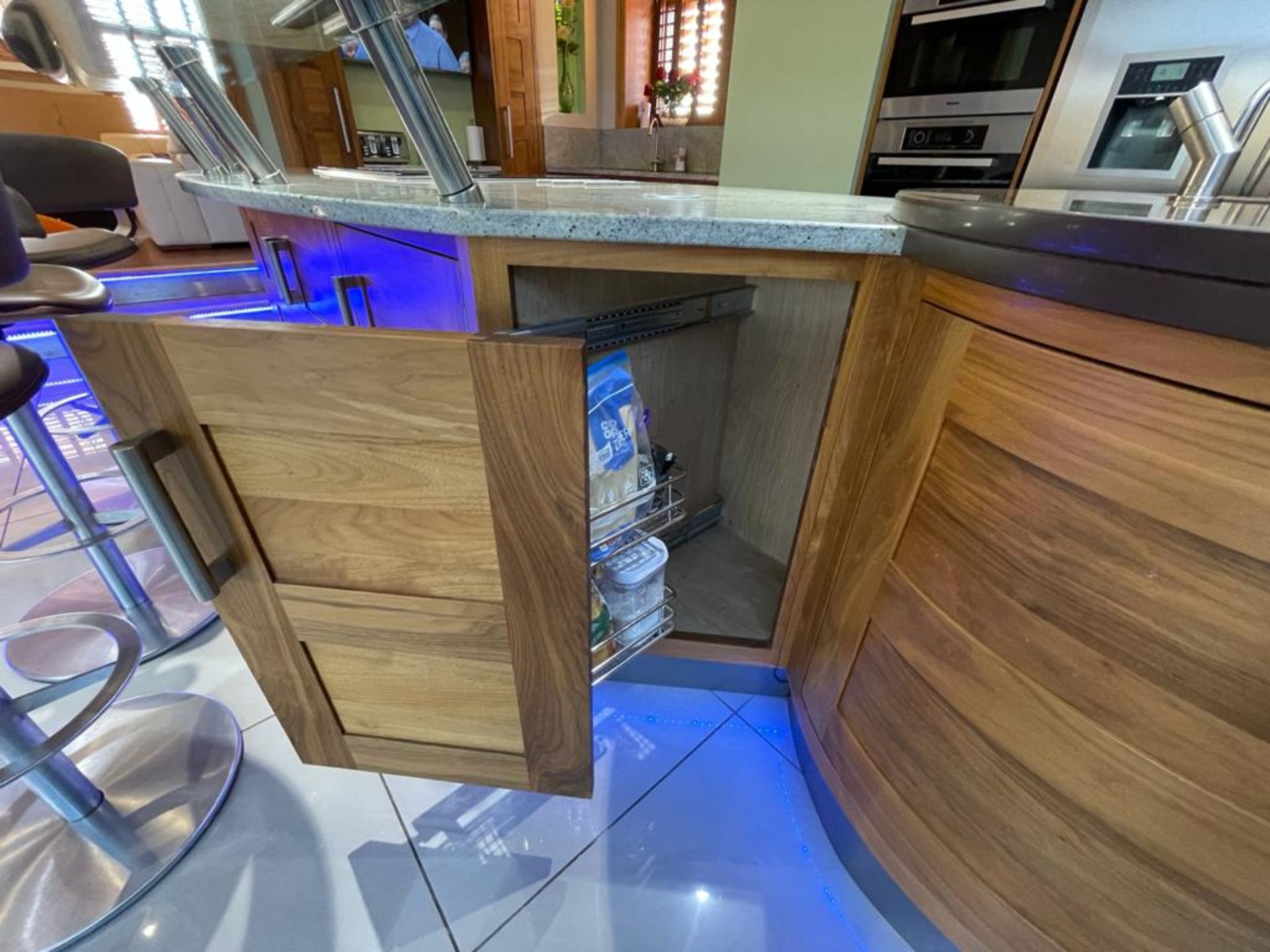 1 x Bespoke Curved Fitted Kitchen With Solid Wood Walnut Doors, Integrated Appliances, Granite Tops - Image 143 of 147