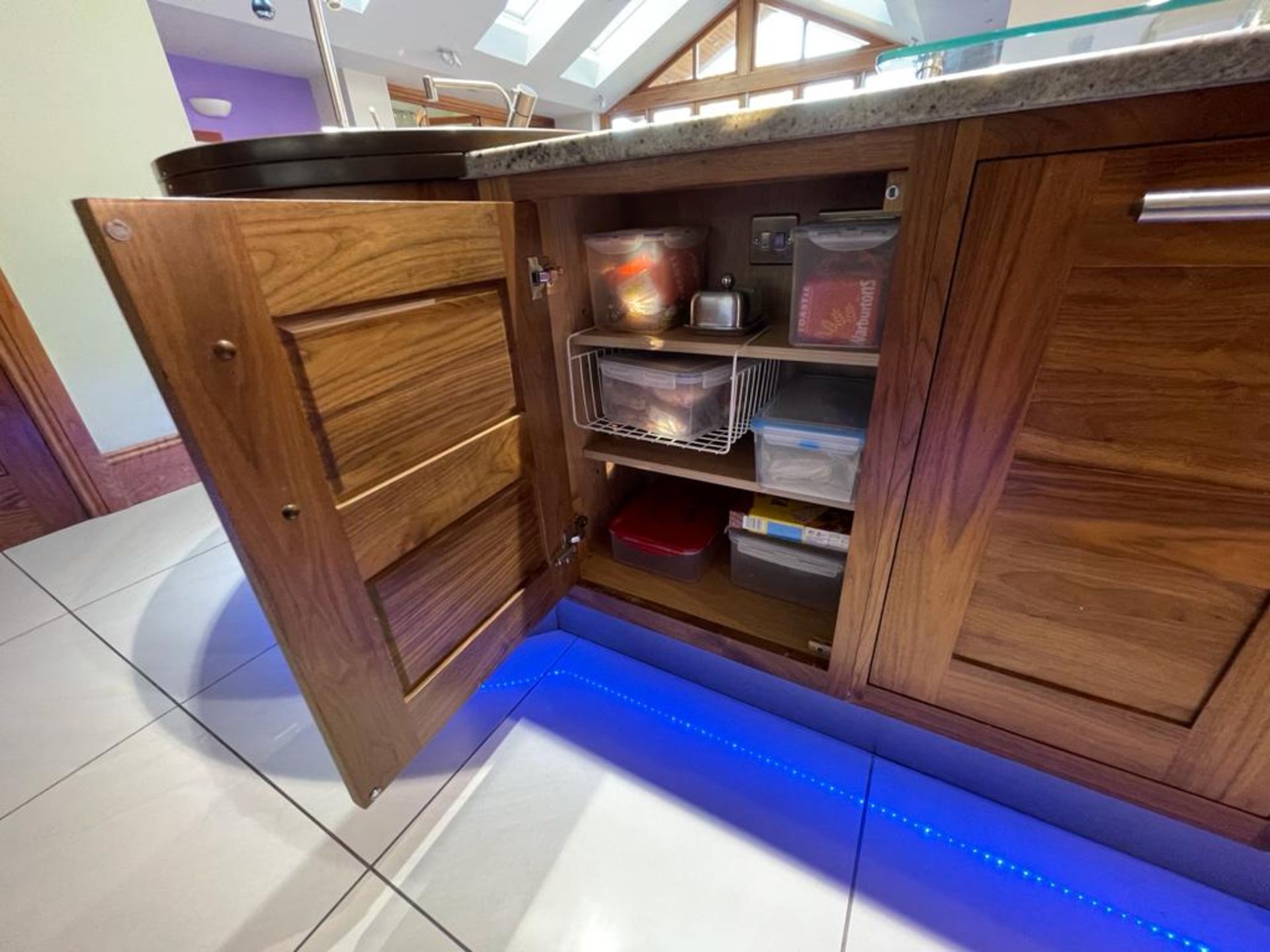 1 x Bespoke Curved Fitted Kitchen With Solid Wood Walnut Doors, Integrated Appliances, Granite Tops - Image 106 of 147