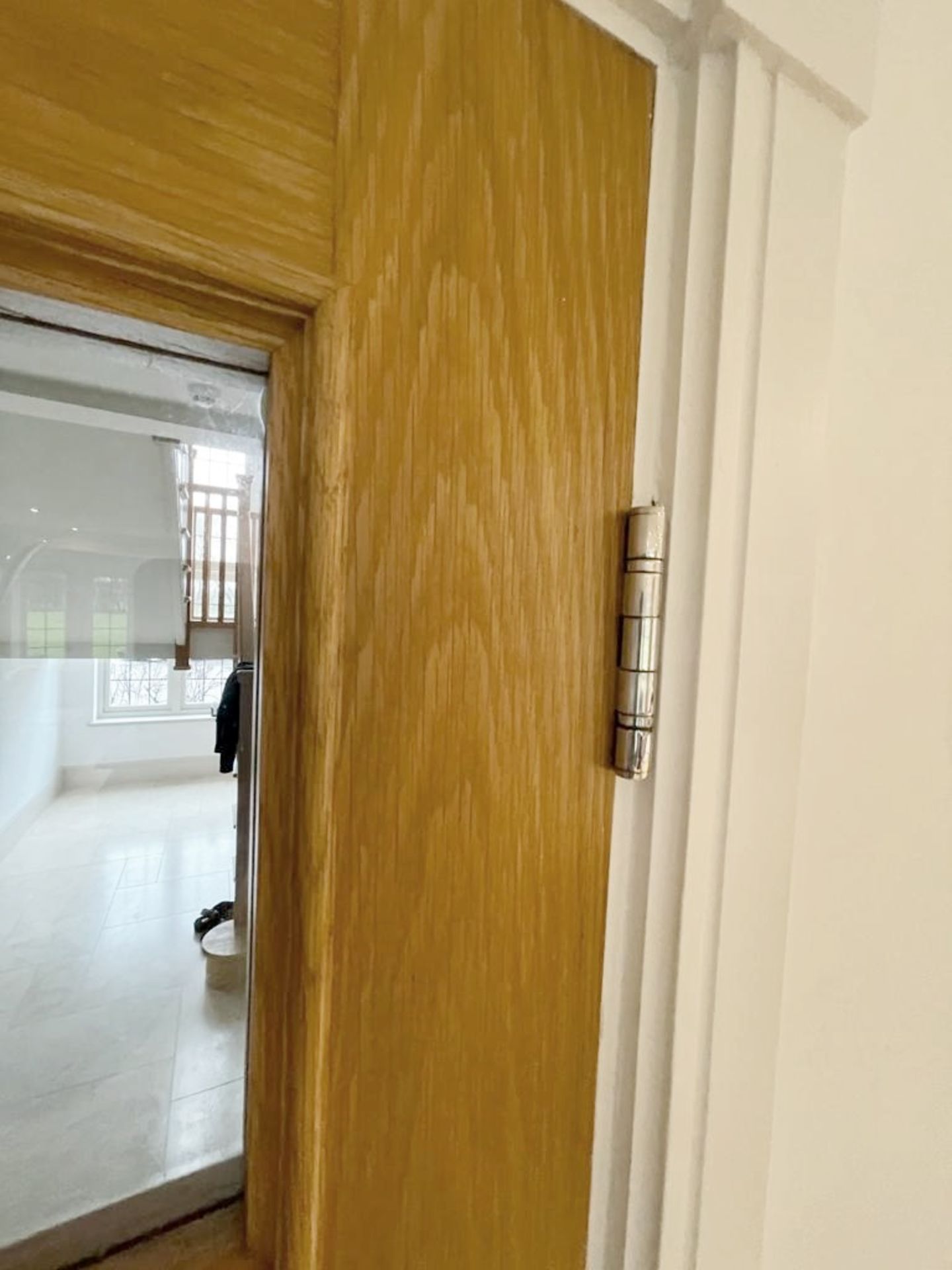 1 x Set Of Solid Oak Wood Glazed Internal Double Doors - Includes Hinges and Handles - NO VAT - Image 6 of 6