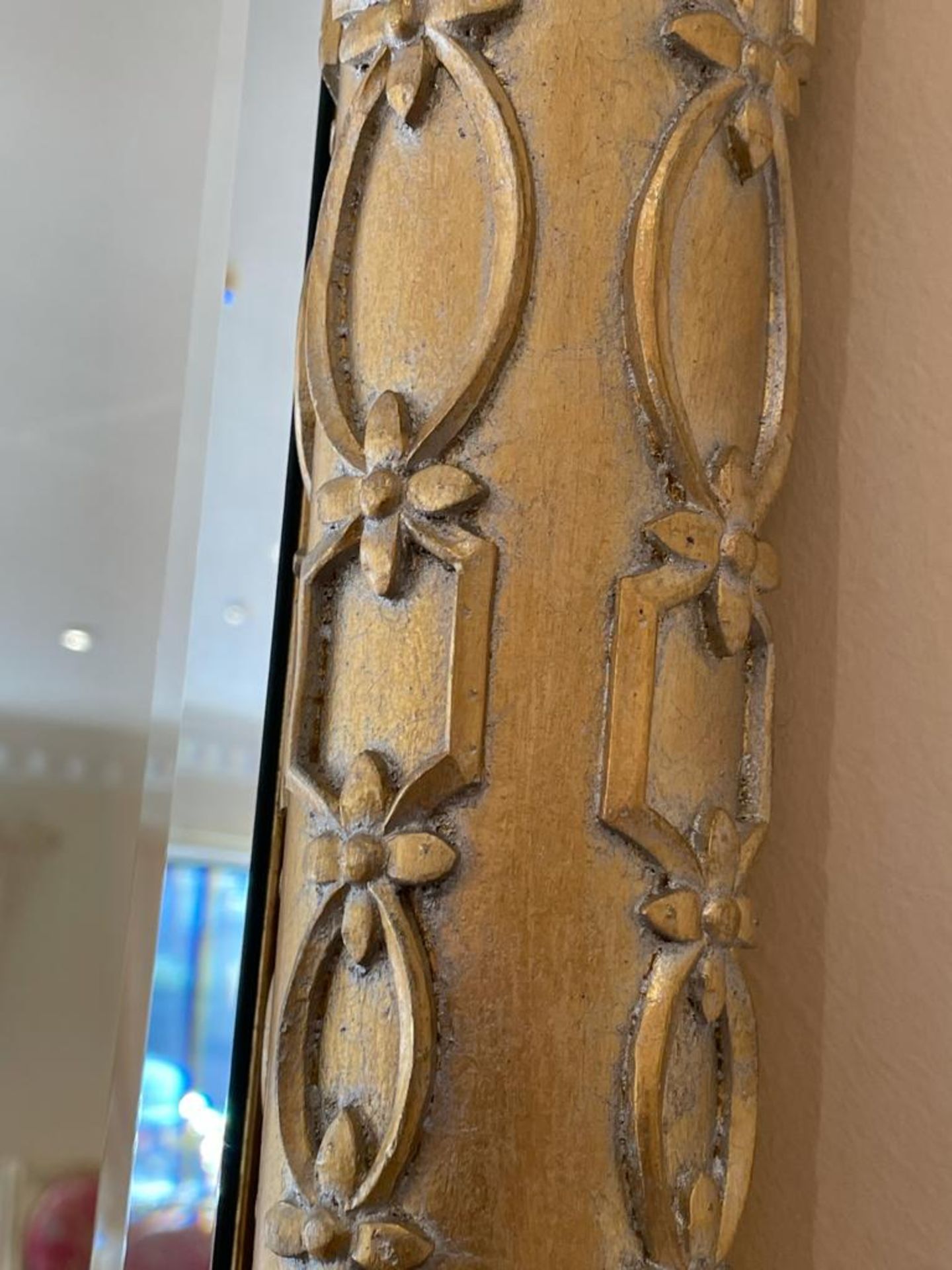 1 x Ornate Overmantel Wall Mirror With Fine Carving Work and Moulded Cornice - Features a Bevelled - Image 5 of 9