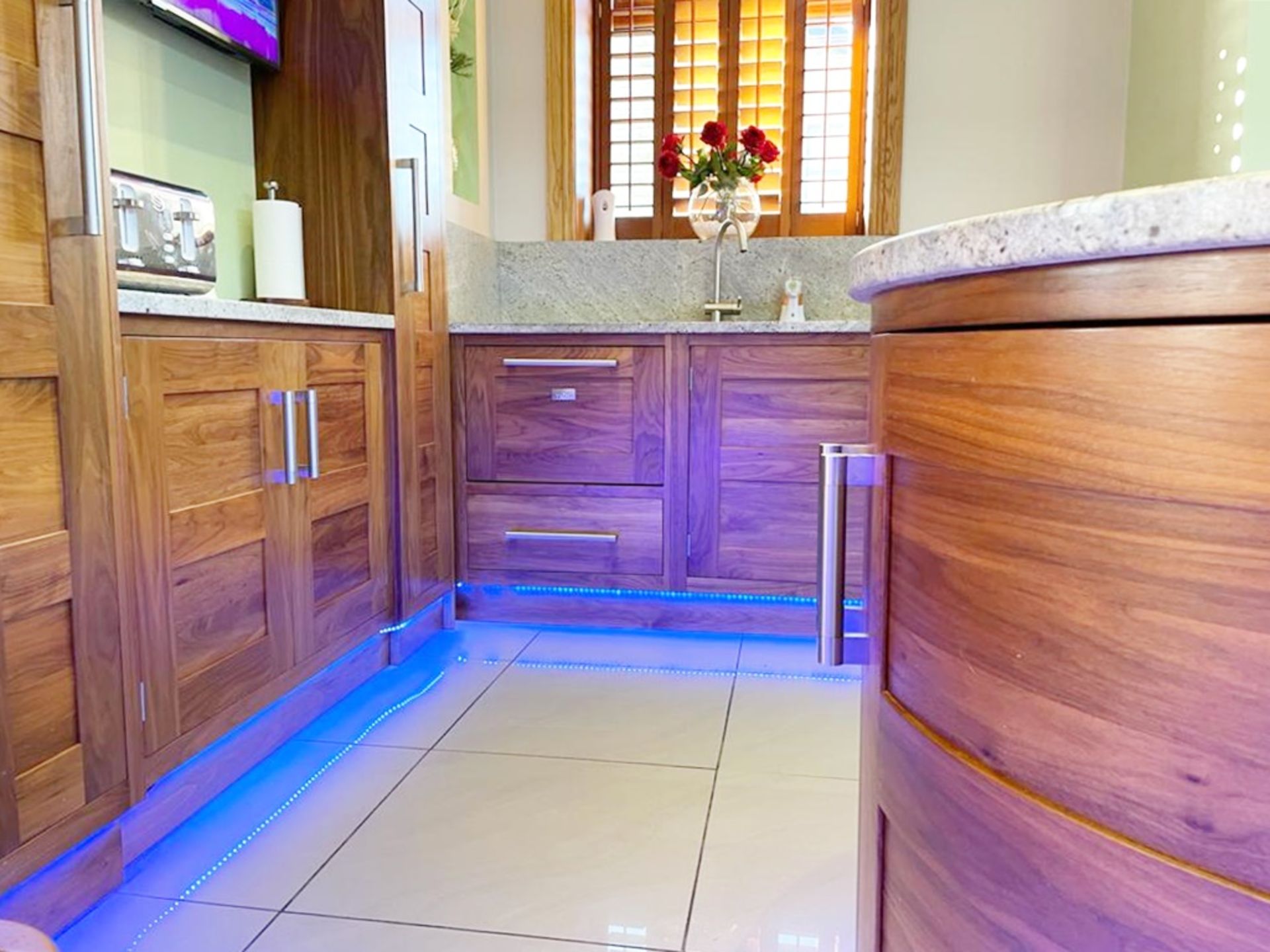 1 x Bespoke Curved Fitted Kitchen With Solid Wood Walnut Doors, Integrated Appliances, Granite Tops - Image 147 of 147