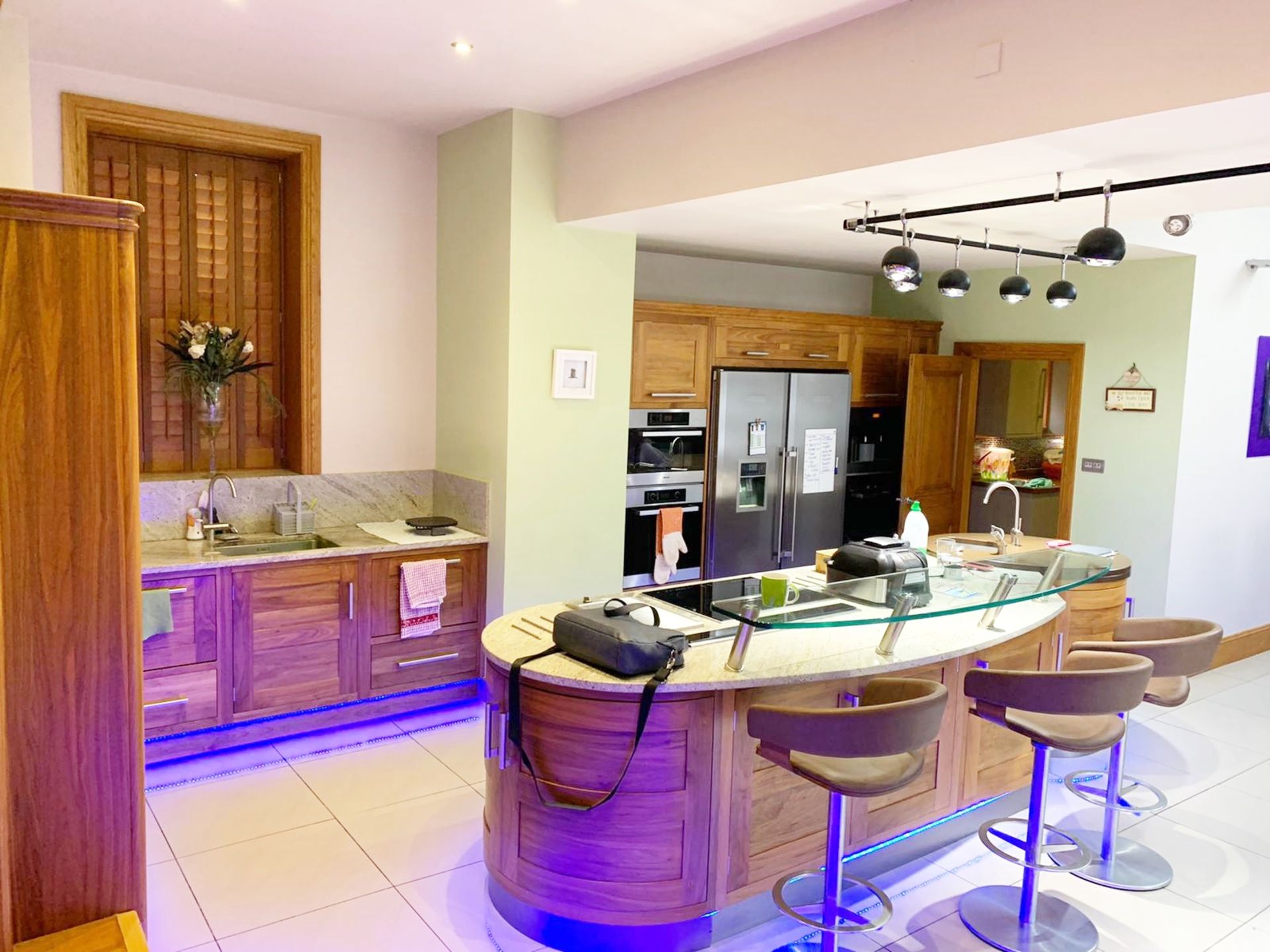 1 x Bespoke Curved Fitted Kitchen With Solid Wood Walnut Doors, Integrated Appliances, Granite Tops - Image 14 of 147
