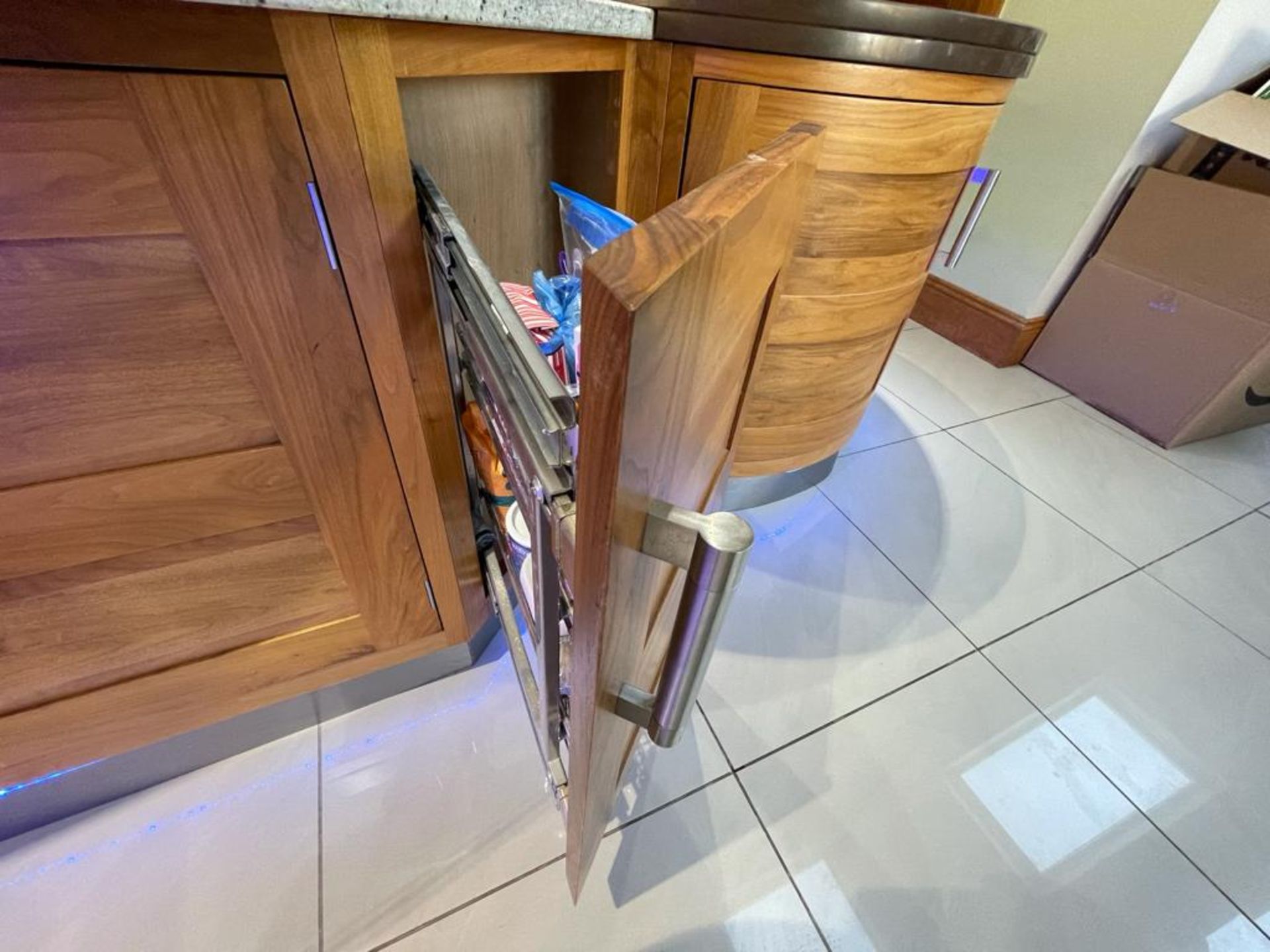 1 x Bespoke Curved Fitted Kitchen With Solid Wood Walnut Doors, Integrated Appliances, Granite Tops - Image 140 of 147