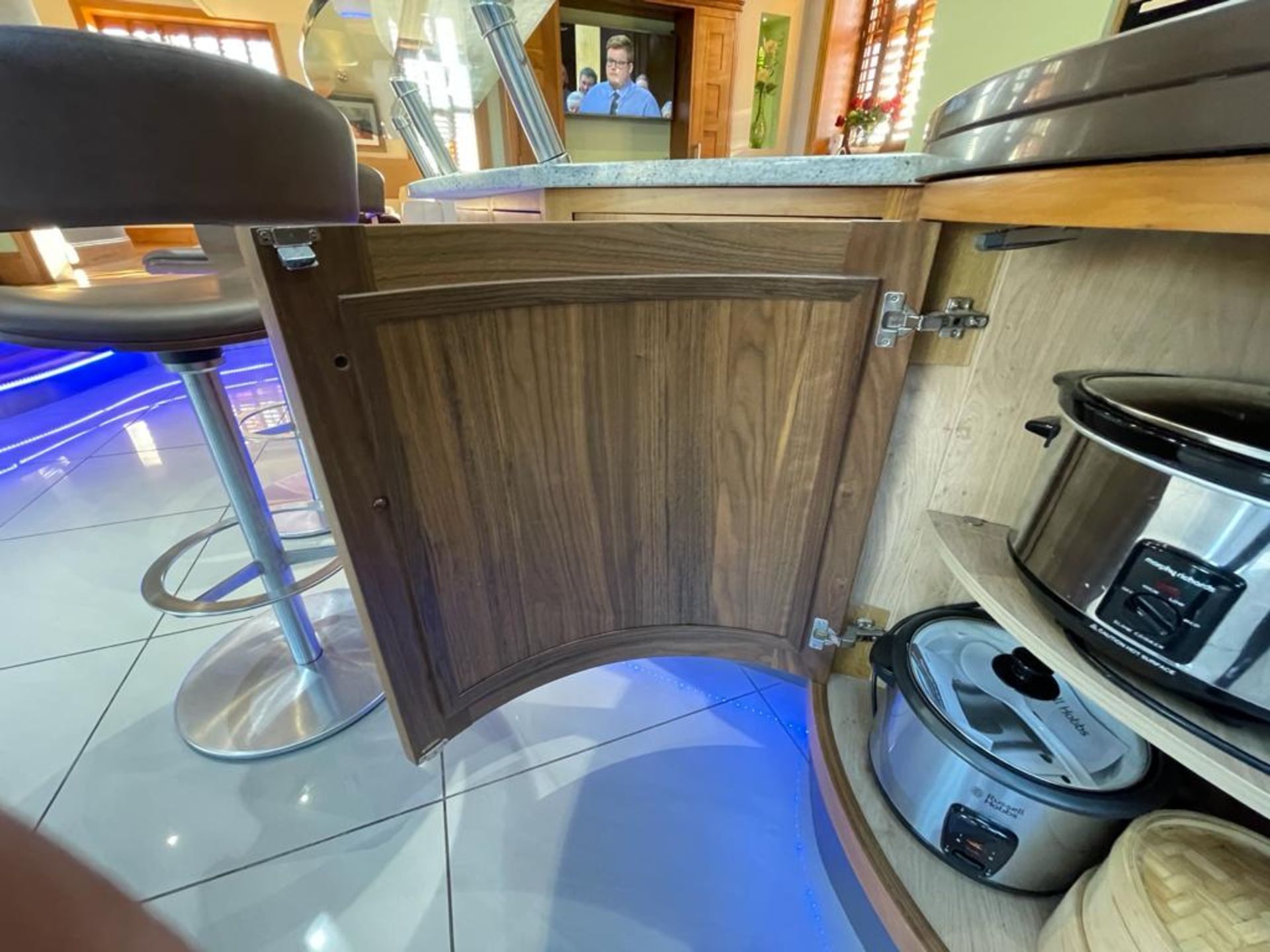 1 x Bespoke Curved Fitted Kitchen With Solid Wood Walnut Doors, Integrated Appliances, Granite Tops - Image 95 of 147