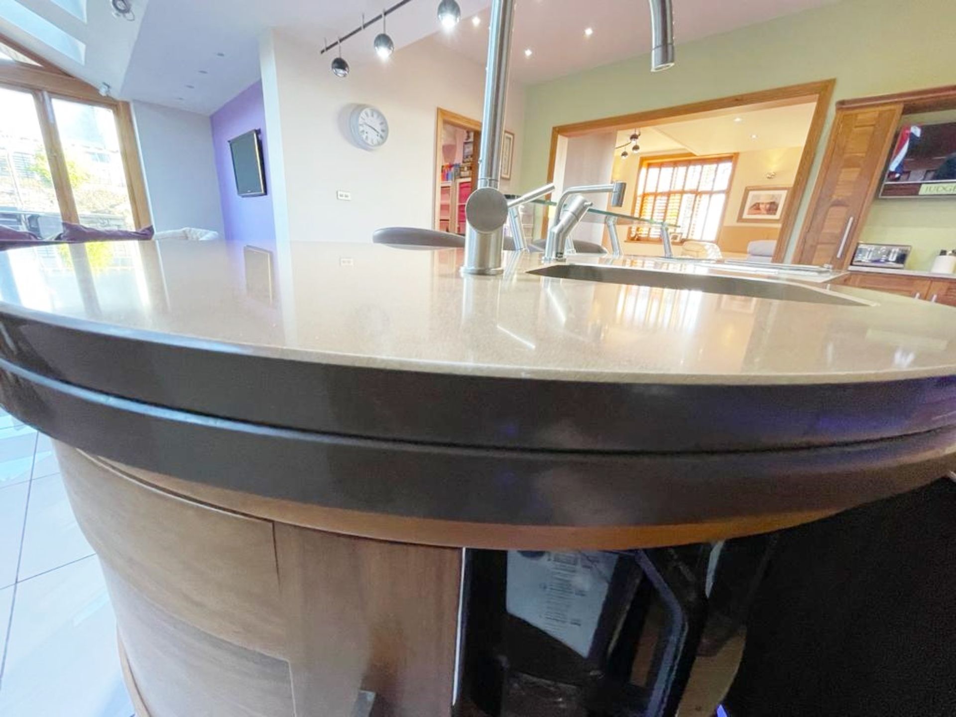 1 x Bespoke Curved Fitted Kitchen With Solid Wood Walnut Doors, Integrated Appliances, Granite Tops - Image 81 of 147