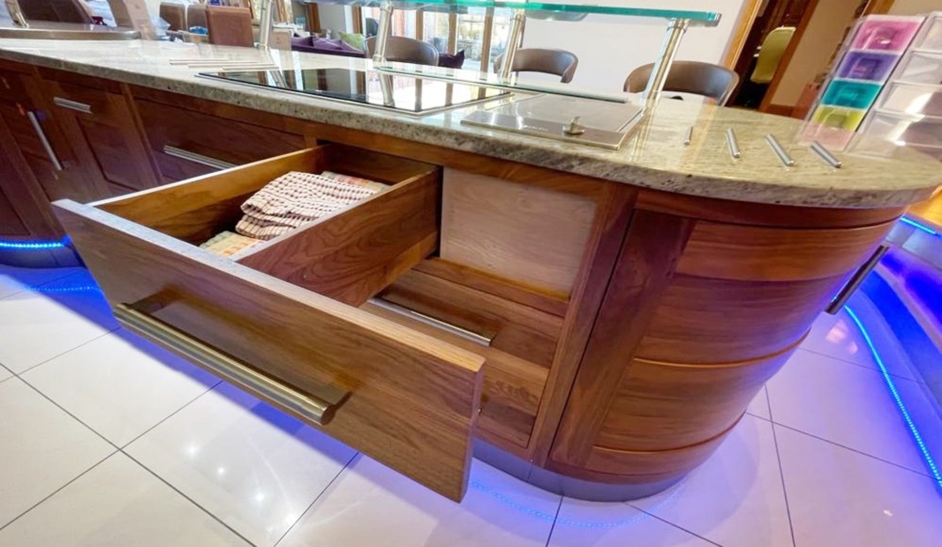 1 x Bespoke Curved Fitted Kitchen With Solid Wood Walnut Doors, Integrated Appliances, Granite Tops - Image 119 of 147