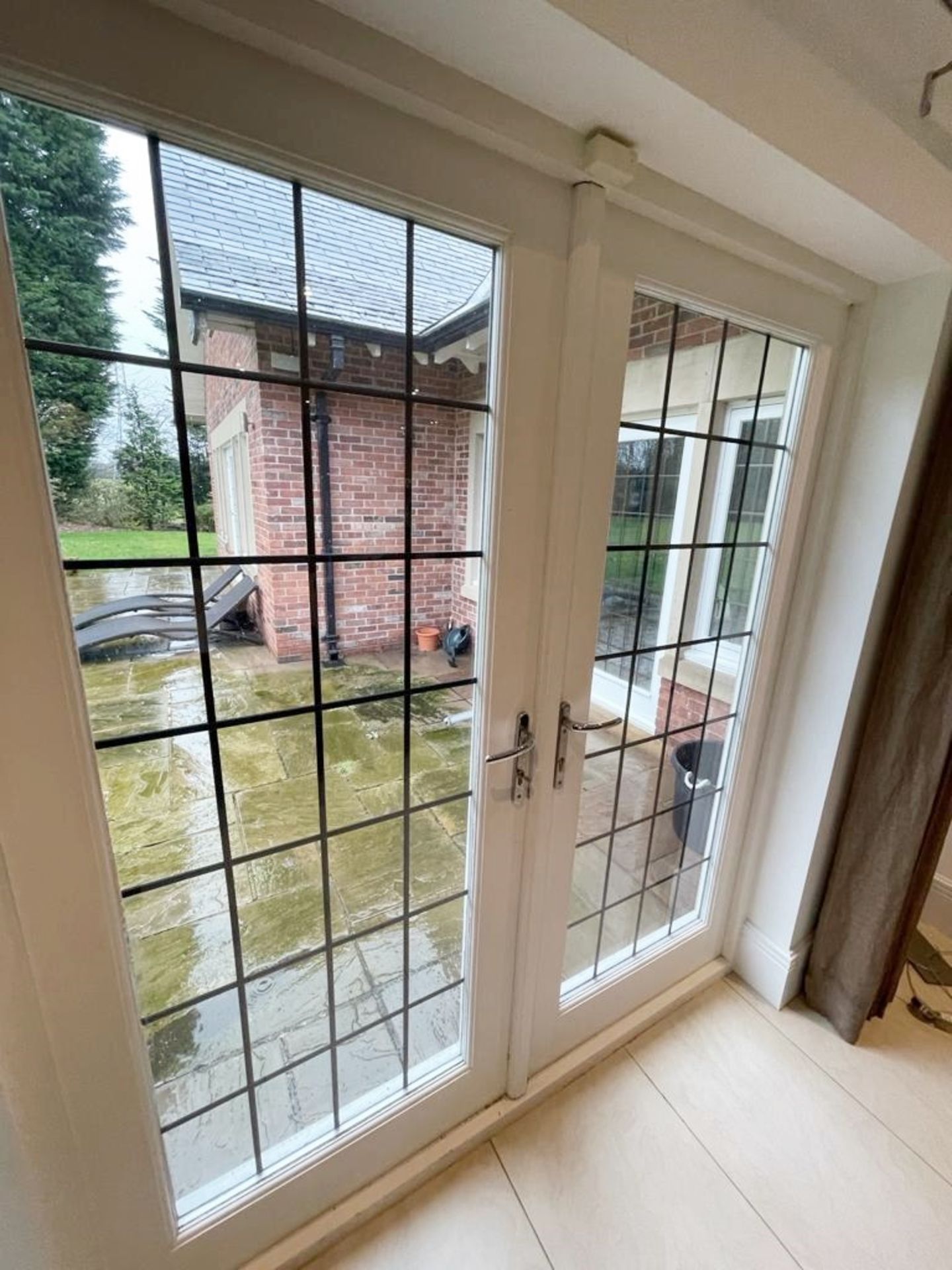 1 x Set Of Double-Glazed Leaded Double Doors - Includes Hinges and Handles - NO VAT - Image 2 of 3