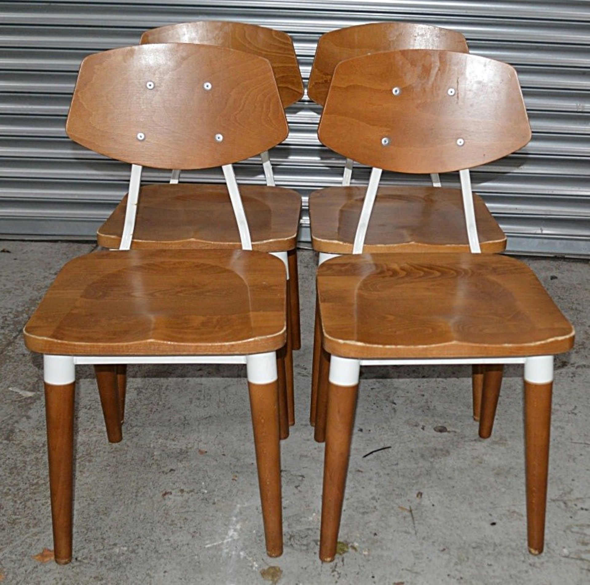 8 x Contemporary Commercial Dining Chairs With A Sturdy Wood And Metal Construction - Image 2 of 9