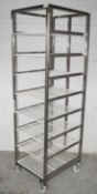 1 x Stainless Steel Commercial Kitchen 7-Shelf Salad Rack - Dimensions: H x W x Dcm - Very