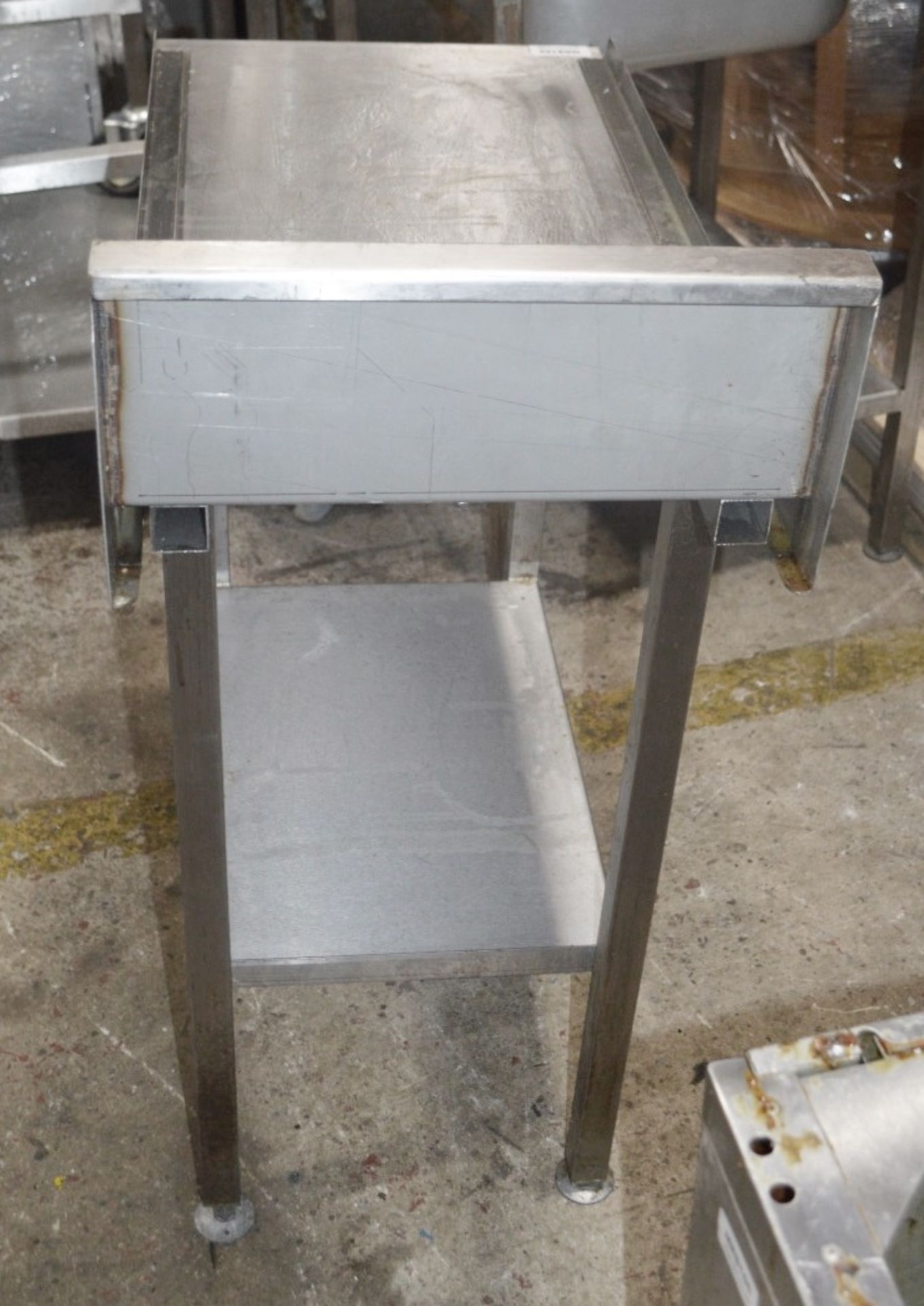 1 x Stainless Steel Commercial Kitchen Narrow Prep Bench With Undershelf And Upstand - Dimensions: - Image 2 of 2