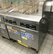 1 x Frymaster H55 Commercial Twin Tank Gas Fryer - 230v G20 - Model FPPH255SC - Size H116 x W80 x