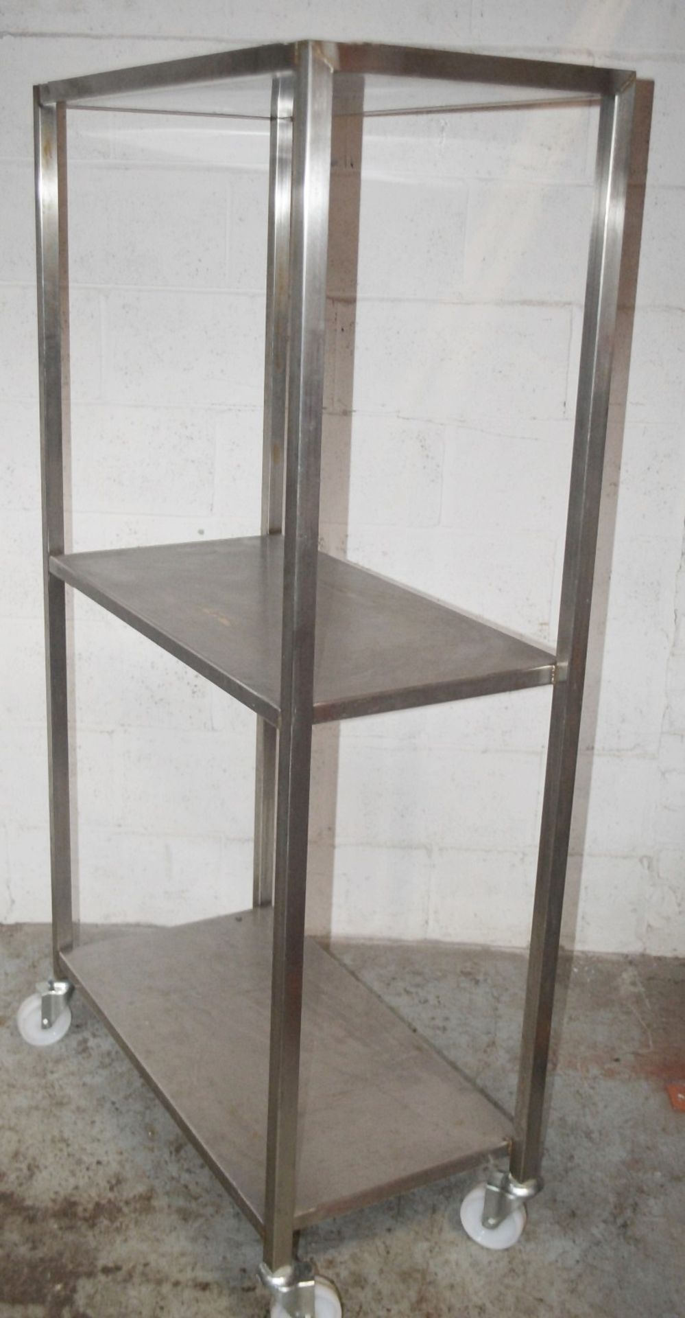 1 x Stainless Steel 1.7 Metre Tall Commercial Kitchen Trolley On Castors - Dimensions: H170 x W90 - Image 3 of 3