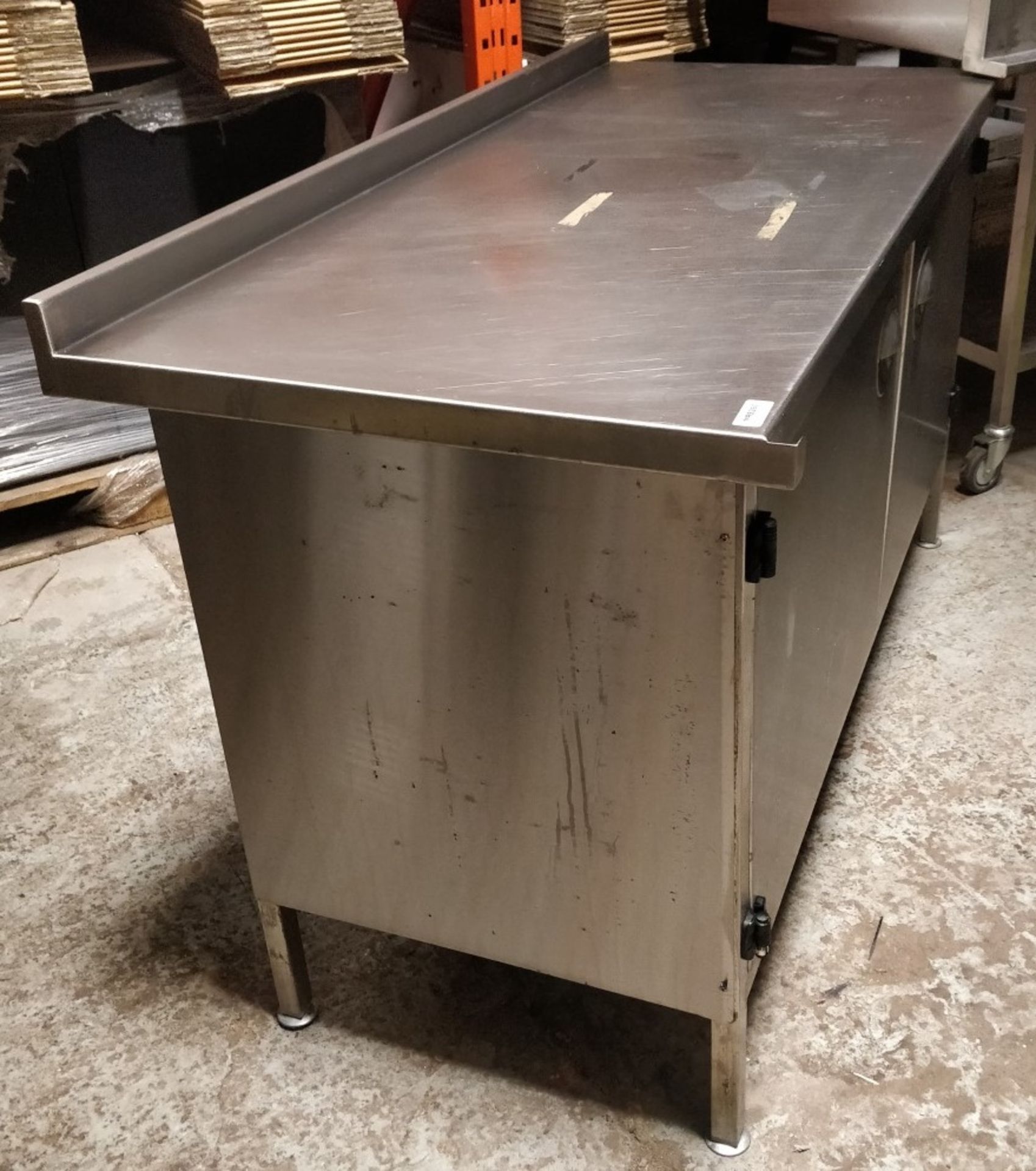 1 x Stainless Steel Commercial Kitchen Prep Counter With Upstand, Removable Front Ticket Holder - Image 5 of 10