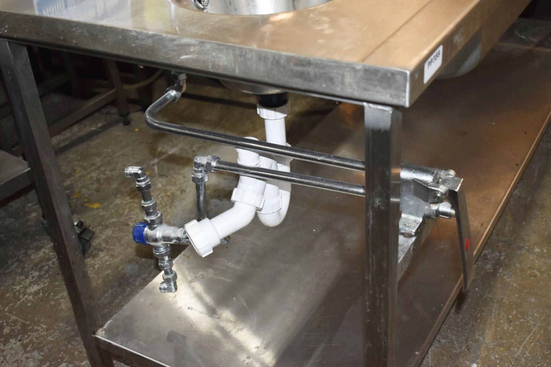 1 x Commercial Kitchen Wash Station With Two Large Sink Bowls, Mixer Taps, Drainer, Handfree Wash - Image 8 of 8