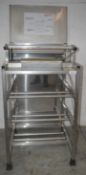 1 x Stainless Steel Commercial Kitchen Sealer Bench With Modesty Panel - Dimensions: H98 x W56 x