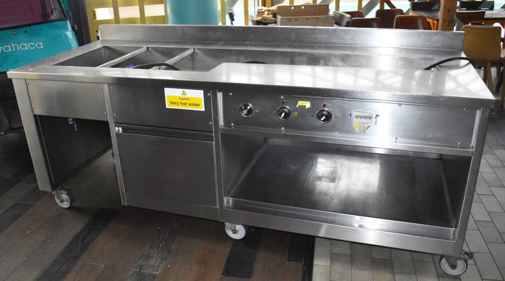 1 x Bespoke Stainless Steel Baine Marie Food Warmer Prep Unit - 230v - Large Size - H90 x W234 x - Image 10 of 12