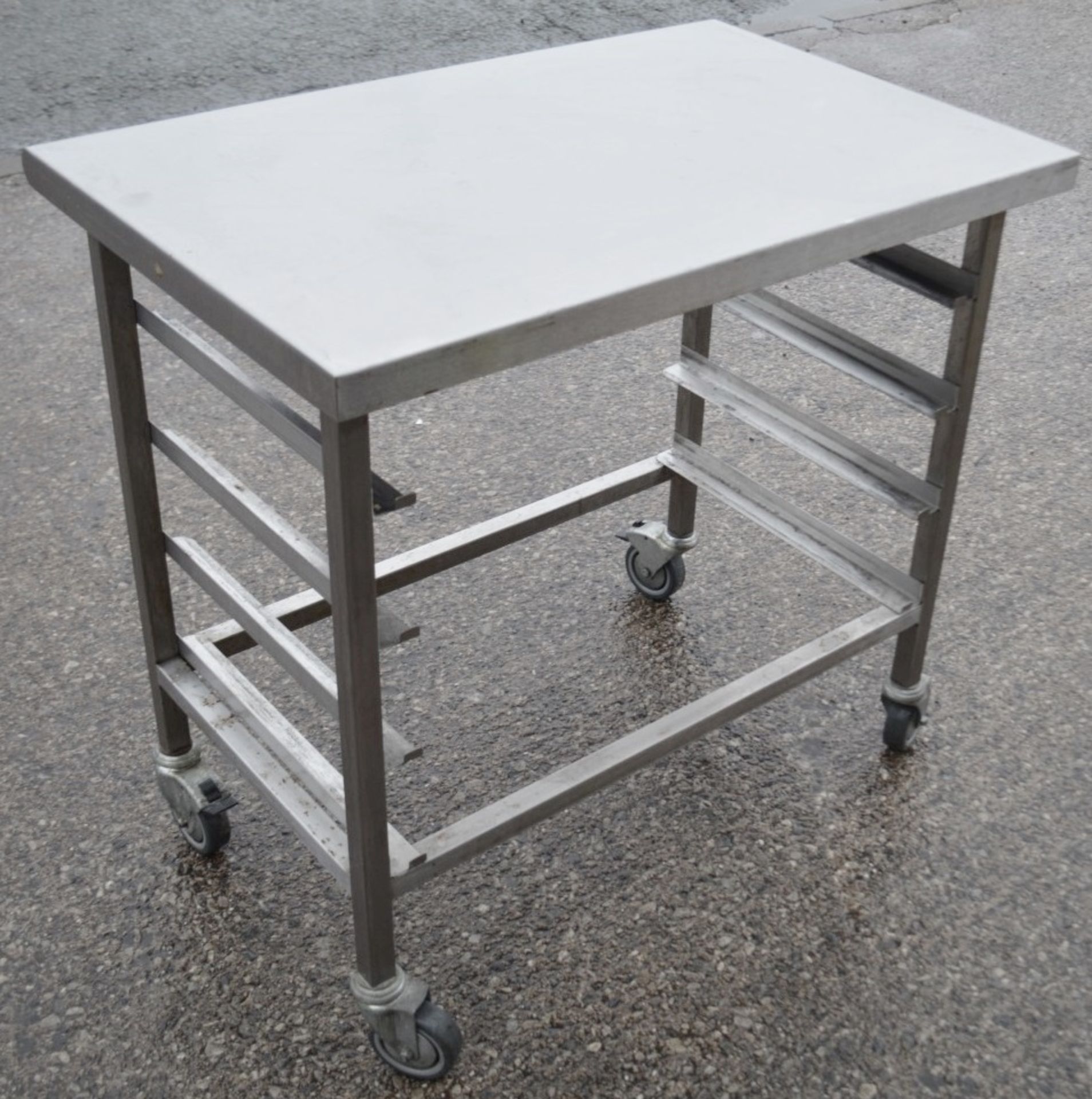 1 x Stainless Steel Commercial Prep Tray Rack - Dimensions: H88 x W91 x D60cm - Very Recently - Image 3 of 4