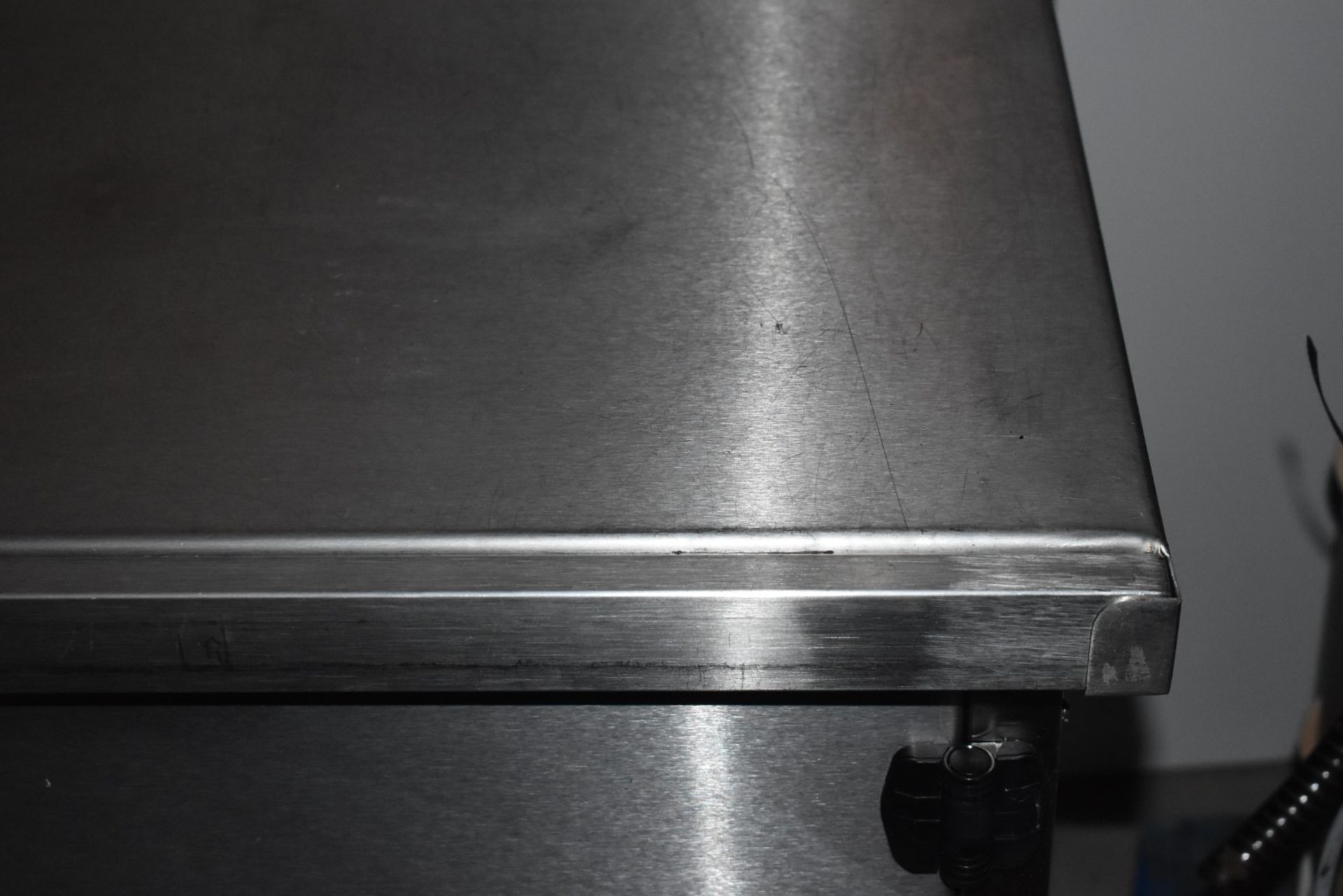 1 x Stainless Steel Commercial Kitchen Prep Counter With Upstand, Removable Front Ticket Holder - Image 8 of 10