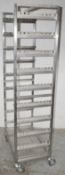 1 x Stainless Steel Commercial Kitchen 10-Grid Mobile Chicken / Meat Prep Rack - Dimensions: H188