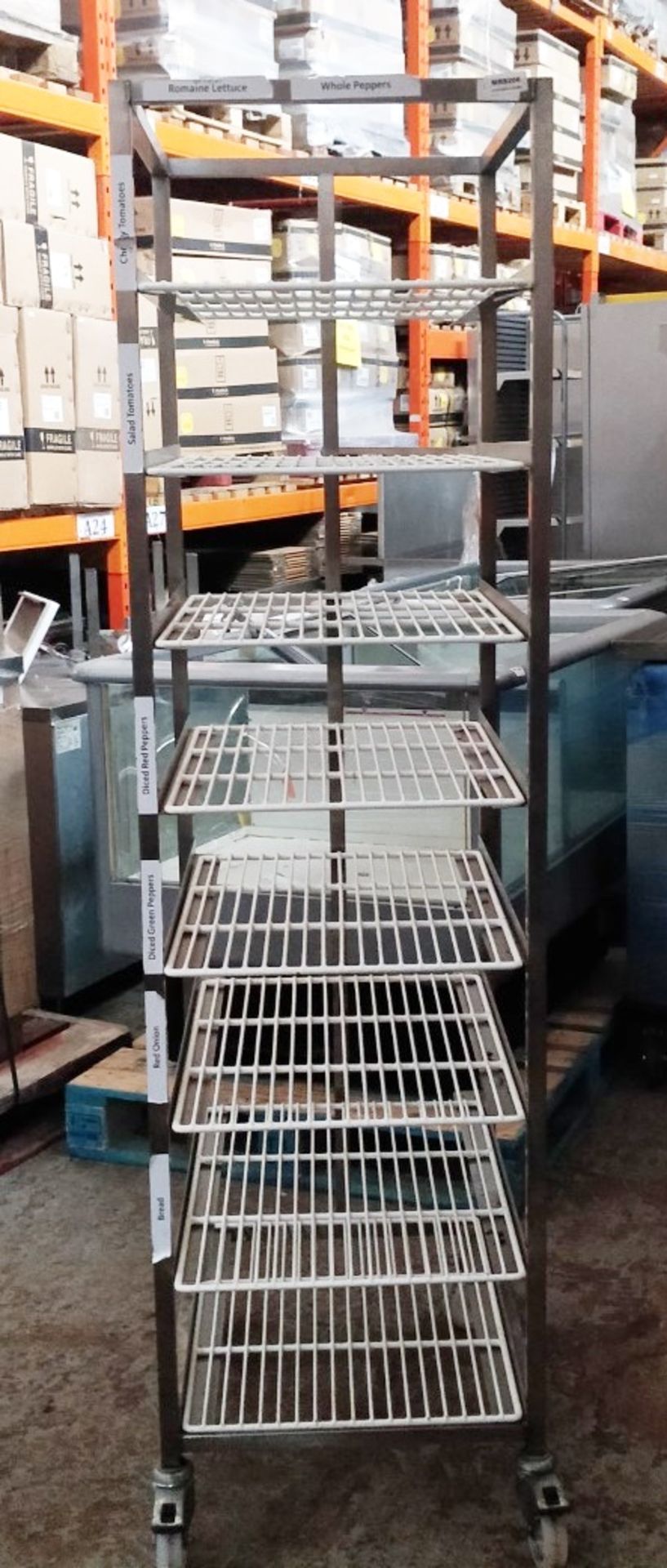 1 x Commercial Kitchen Upright Mobile Tray Rack With Eight Wire Racks - Size to Follow - Recently - Image 2 of 3