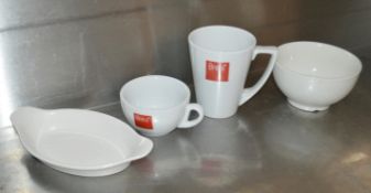 40 x Assorted Items Of Coffee Shop Crockery - Includes Branded Cups, Mugs And More - Pre-owned,