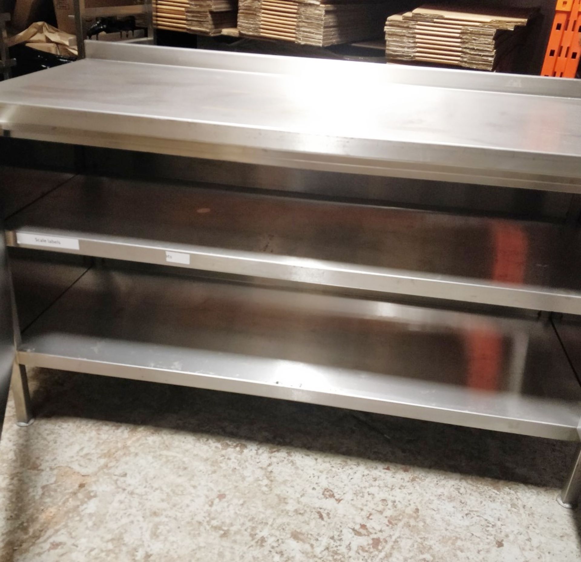 1 x Stainless Steel Commercial Kitchen Prep Counter With Upstand, Removable Front Ticket Holder - Image 4 of 10