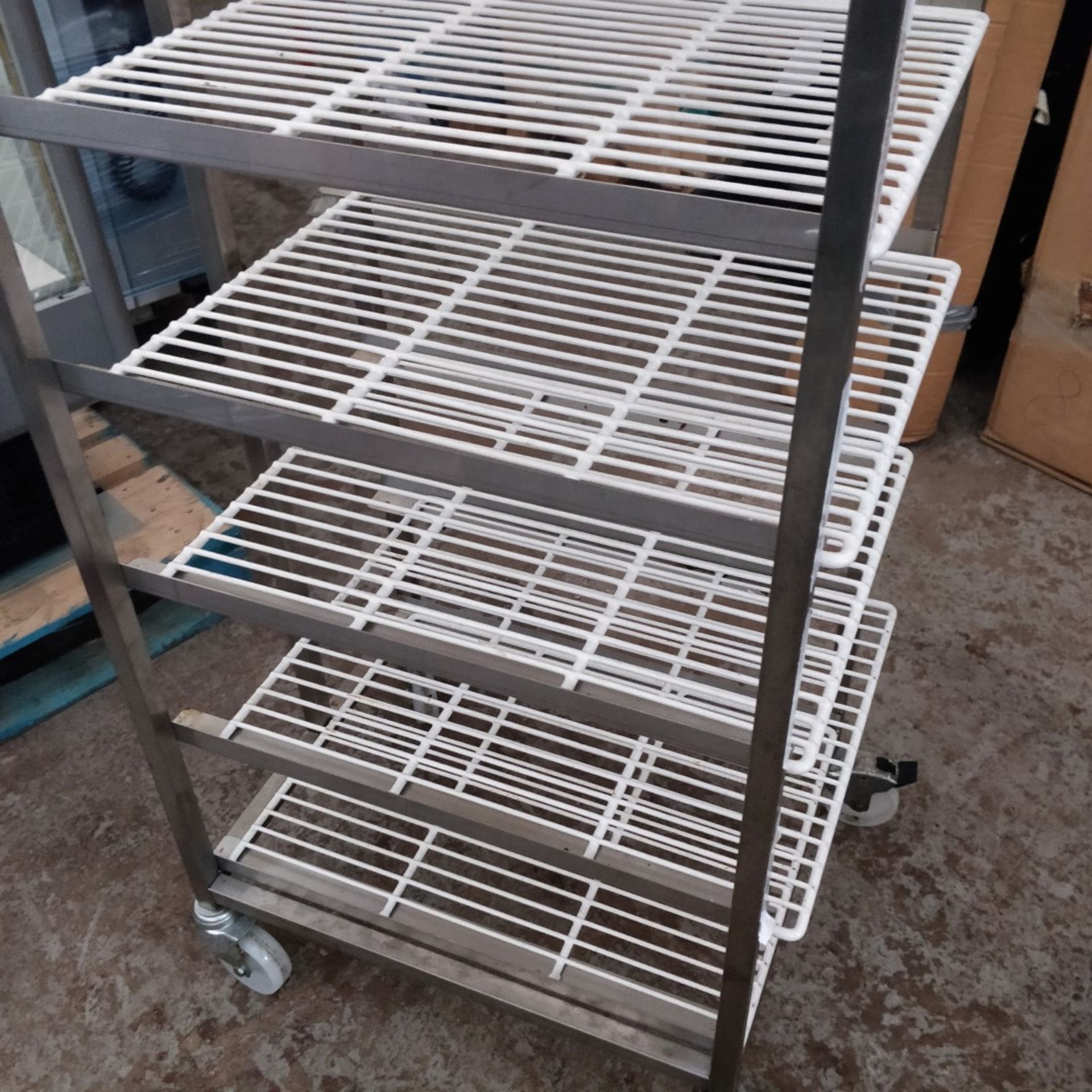 1 x Commercial Kitchen Upright Mobile Tray Rack With Eight Wire Racks - Size to Follow - Recently - Image 3 of 3