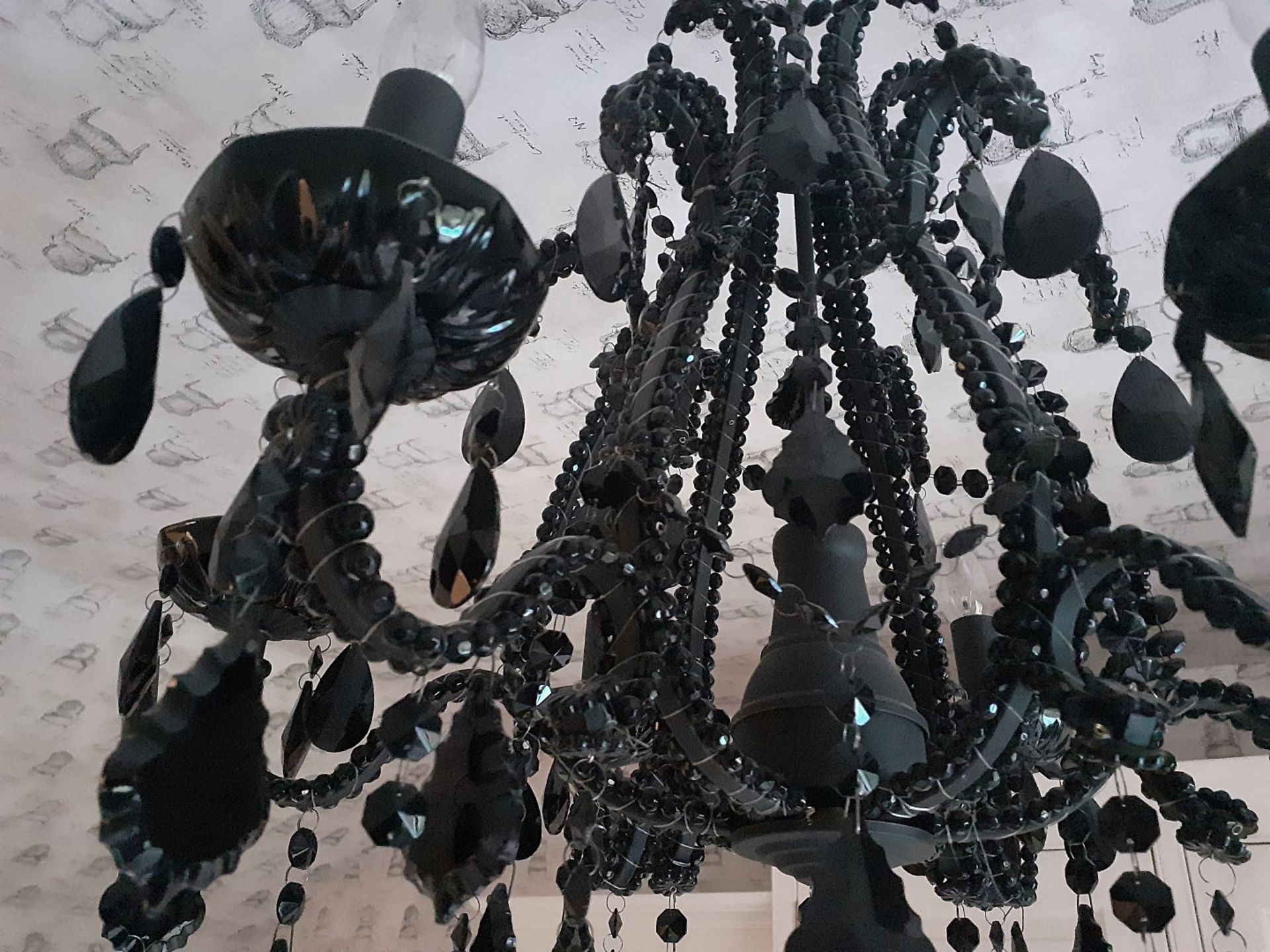 1 x Ornate 6-Arm Chandelier In Black - NO VAT ON THE HAMMER - Preowned - CL605 - Location: Hale, - Image 3 of 6