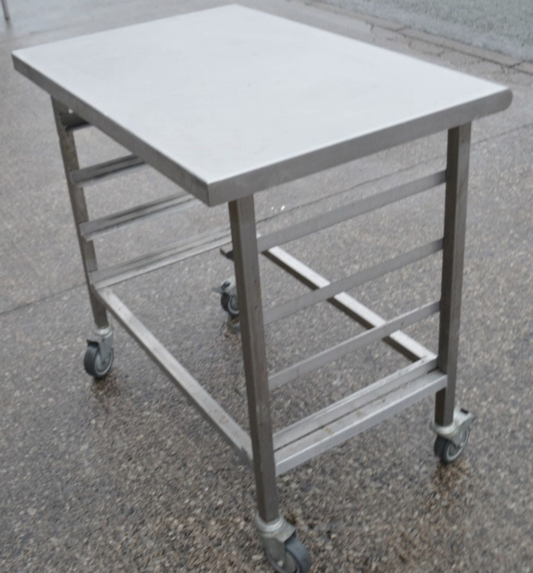 1 x Stainless Steel Commercial Prep Tray Rack - Dimensions: H88 x W91 x D60cm - Very Recently - Image 4 of 4