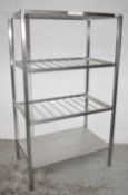 1 x Stainless Steel Commercial Kitchen Veg Rack - Dimensions: H174 x W100 x D60cm - Very Recently