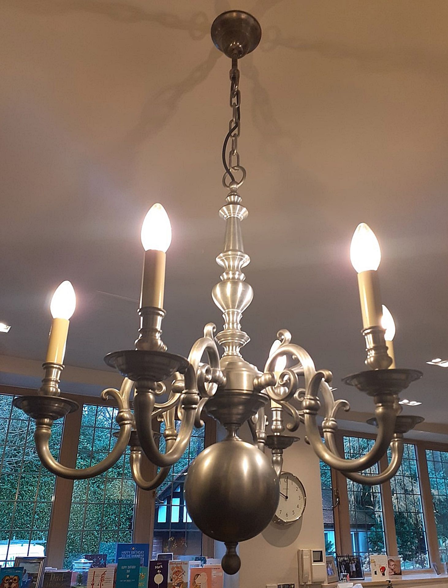1 x Ornate 6-Arm Chandelier With An Antique Bronze Finish - NO VAT ON THE HAMMER - Preowned -