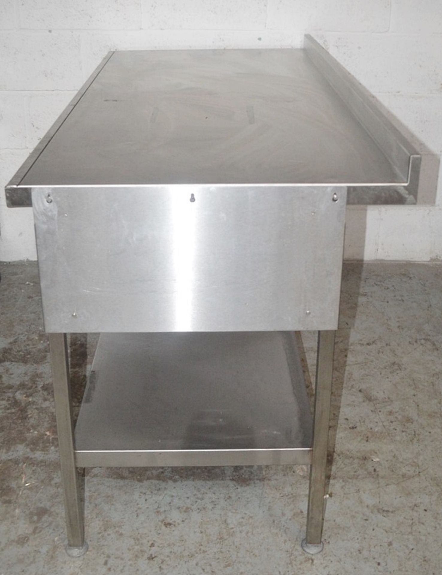 1 x Stainless Steel Commercial Kitchen Prep Counter With Drawer And Upstand - Dimensions: H86 x W150 - Image 4 of 5