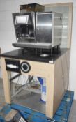 1 x Thermoplan 'Black & White 3' Bean To Cup Coffee Machine + Milk Fridge Mounted On Station With