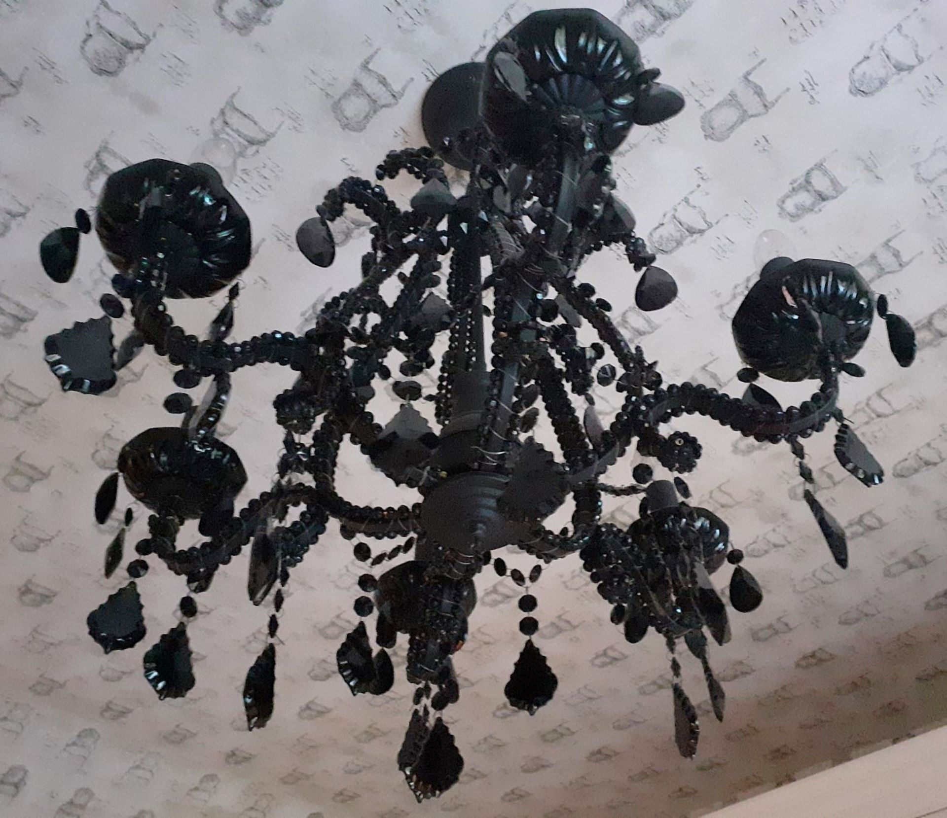 1 x Ornate 6-Arm Chandelier In Black - NO VAT ON THE HAMMER - Preowned - CL605 - Location: Hale, - Image 5 of 6