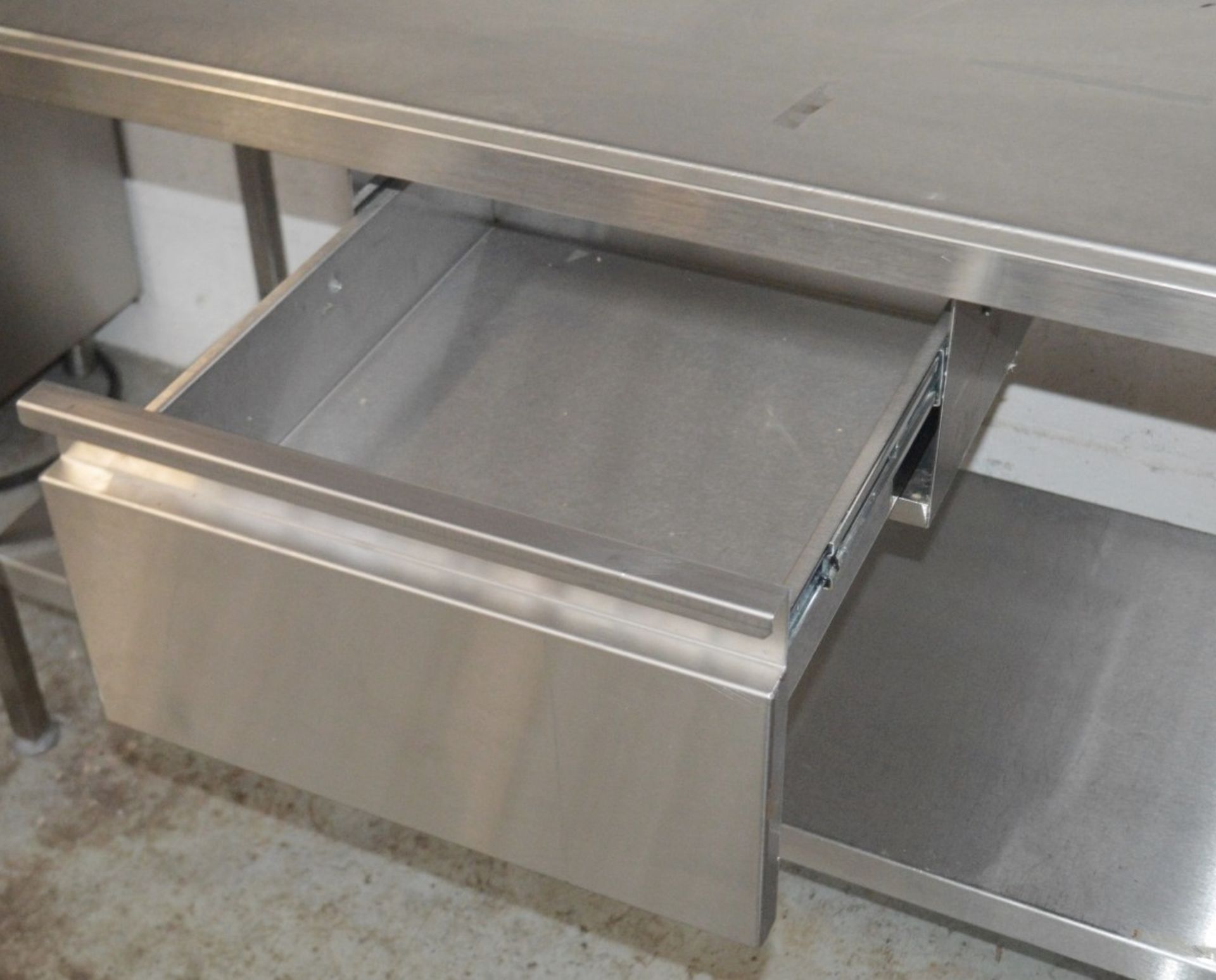 1 x Stainless Steel Commercial Kitchen Prep Counter With Drawer And Upstand - Dimensions: H86 x W150 - Image 2 of 5