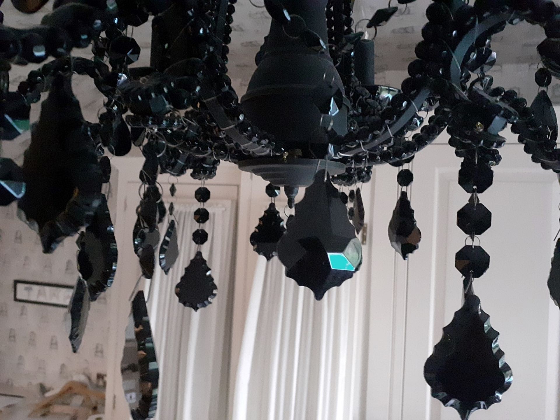 1 x Ornate 6-Arm Chandelier In Black - NO VAT ON THE HAMMER - Preowned - CL605 - Location: Hale, - Image 4 of 6