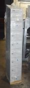1 x Link Biocote 8 Door Staff Locker in Grey With Keys and Anti Clutter Slope Top - New and Unused -