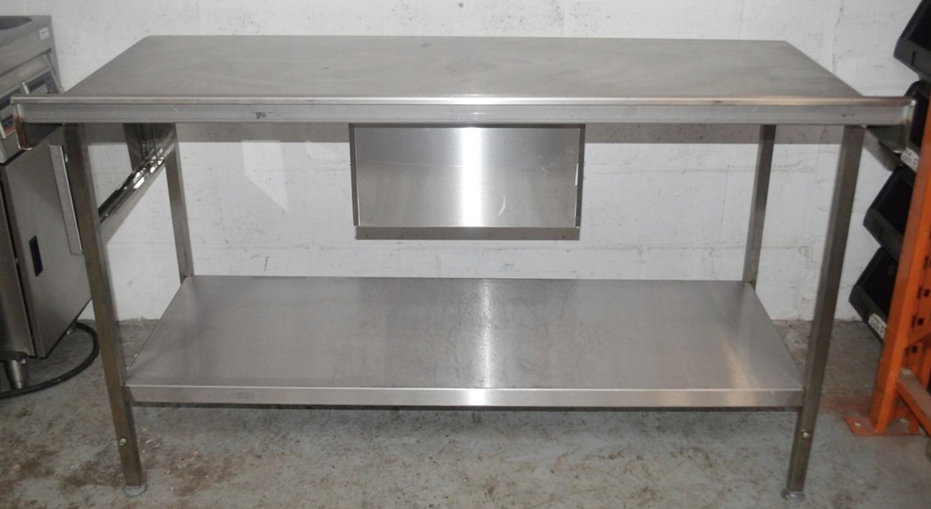 1 x Stainless Steel Commercial Kitchen Prep Counter With Drawer And Upstand - Dimensions: H86 x W150 - Image 5 of 5