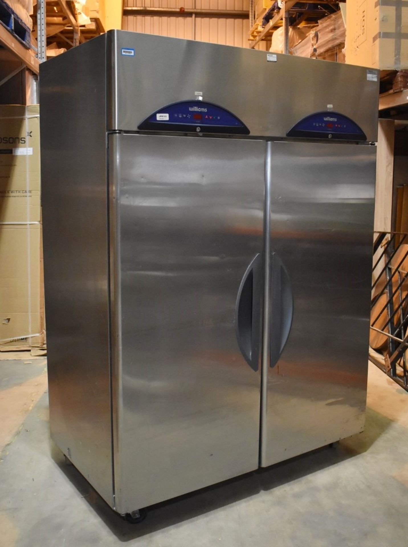 1 x Williams Garnet 2000 Two Door Upright Fish / Meat Fridge With Stainless Steel Finish - Model