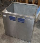 1 x Stainless Steel Commercial Kitchen 2-Drawer Unit - Dimensions: H55 x W64 x D60cm - Very Recently
